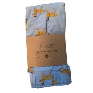 J.Crew Men’s XL Woven Boxer Shorts Golden Retriever Santa Dog Print Cotton NWT